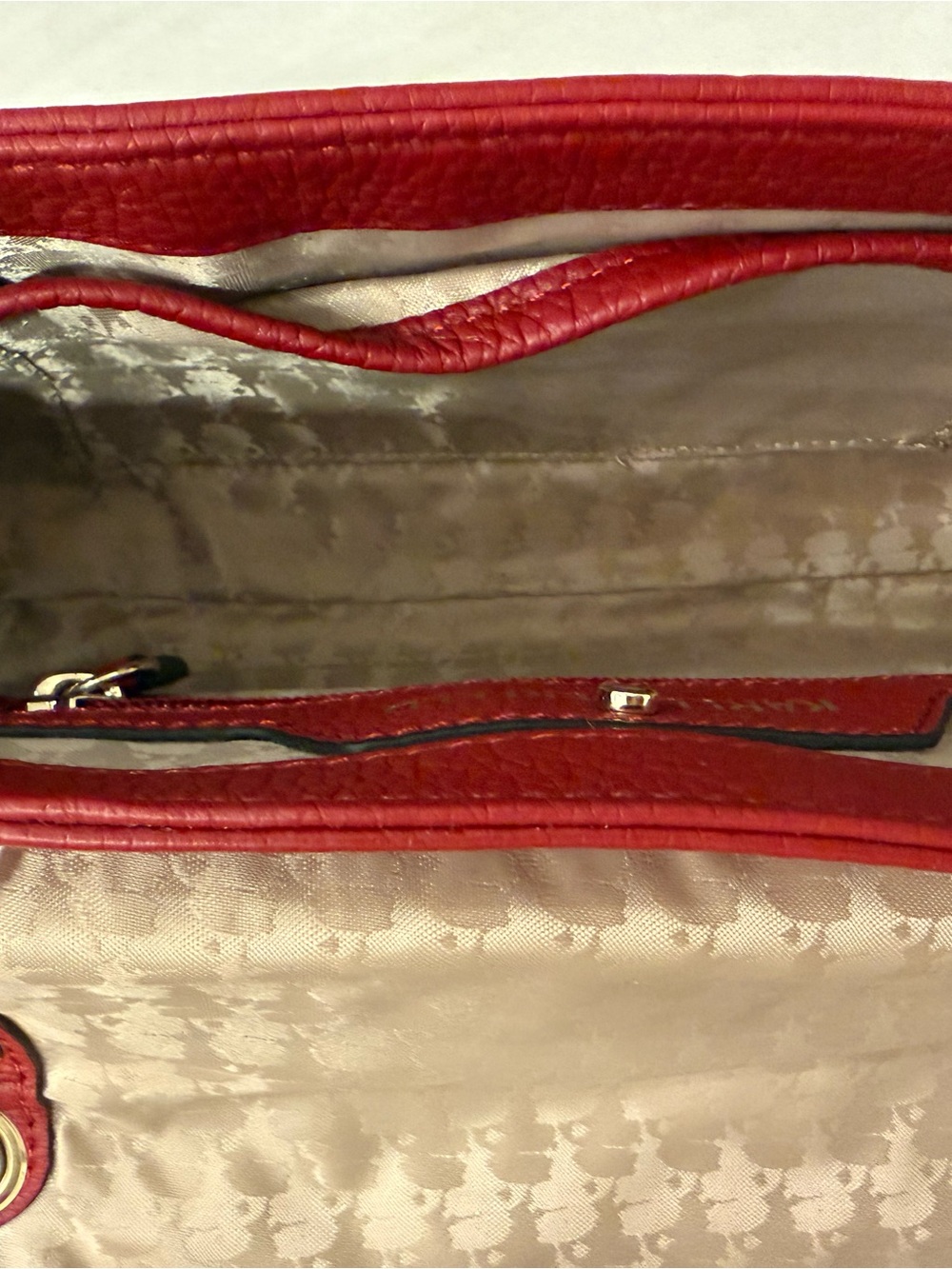 KARL LAGERFELD Quilted Red Leather Chain Shoulder Bag - Picture 9 of 10